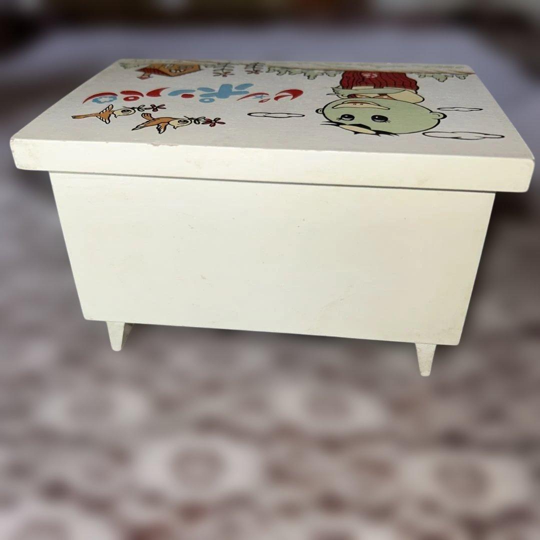 良品1970年代ピンポンパン木製オルゴール女の子が回転する