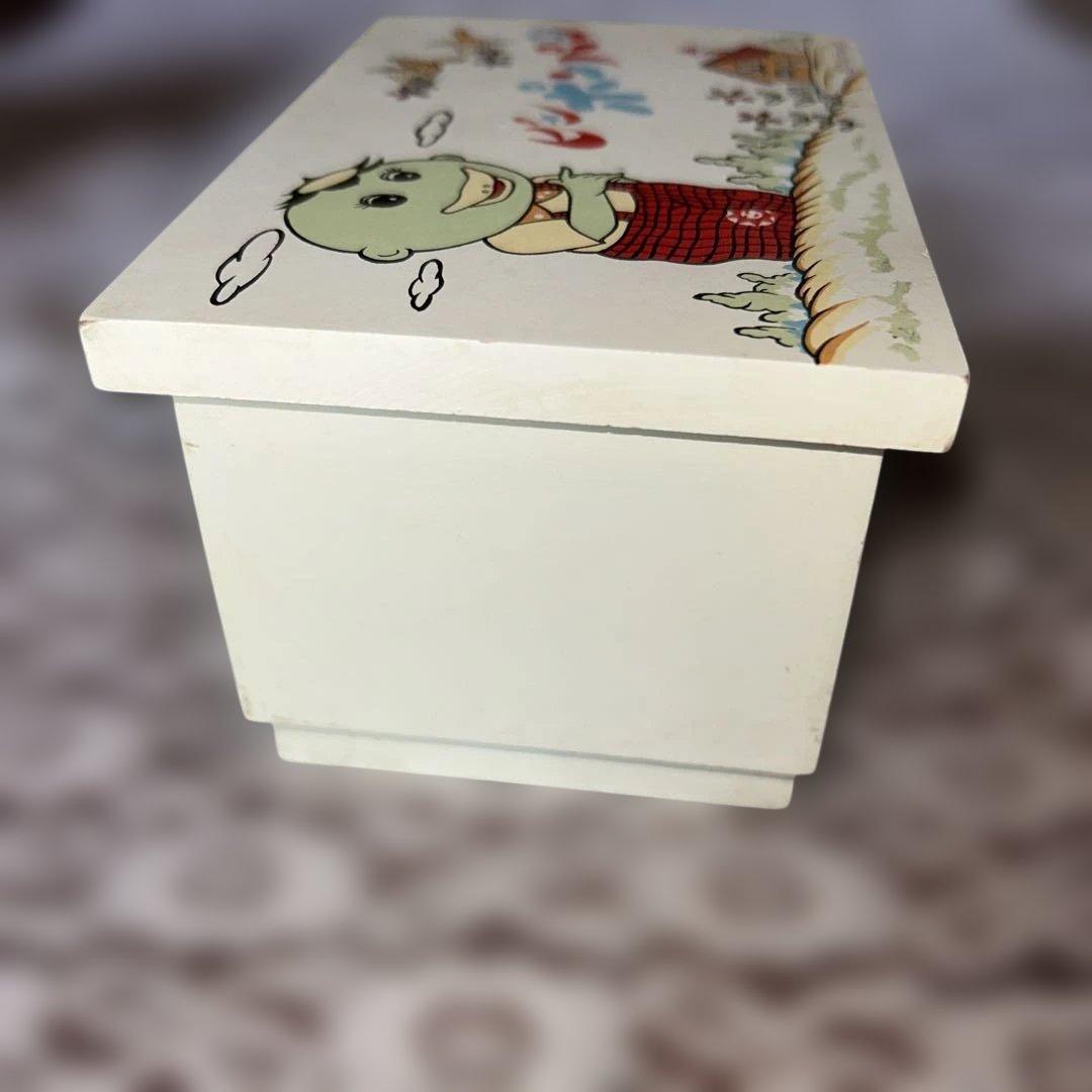 良品1970年代ピンポンパン木製オルゴール女の子が回転する