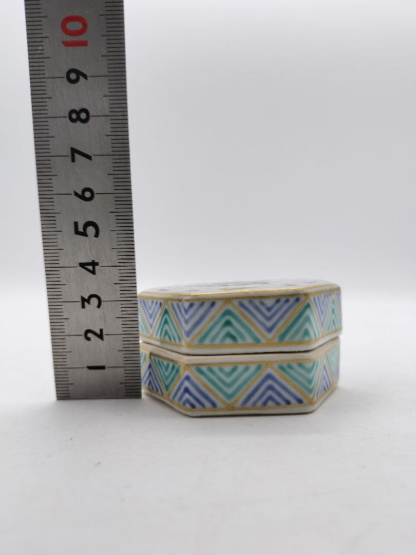 c709 香合 色絵 青龍 林淡幽 木箱 茶道具 古物