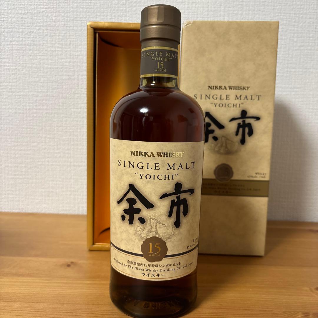 ニッカウイスキー　余市15年　シングルモルト　箱付き　未開封①