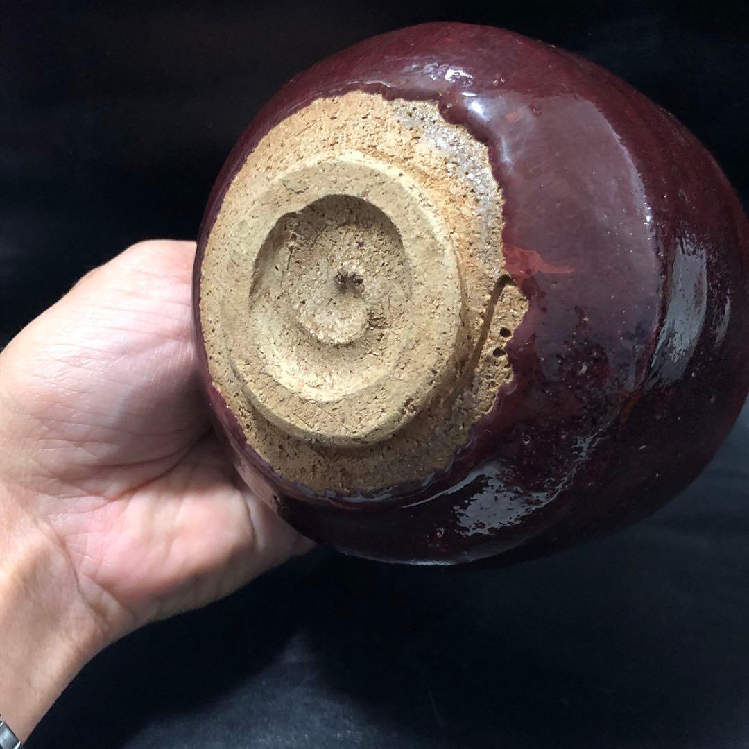 美しい古美術◼️蔵から宝石のルビーの様な美しい深紅の抹茶茶碗が出て来ました。