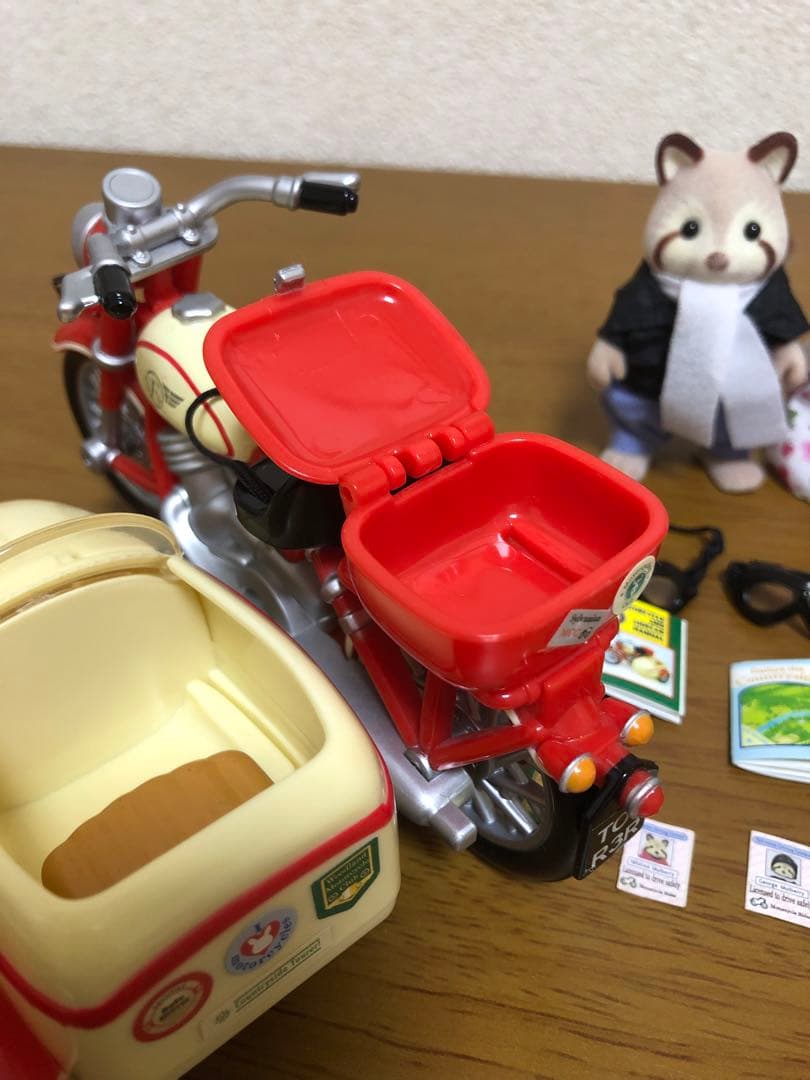 シルバニアファミリーアライグマ 海外版 モーターサイクル&サイドカー