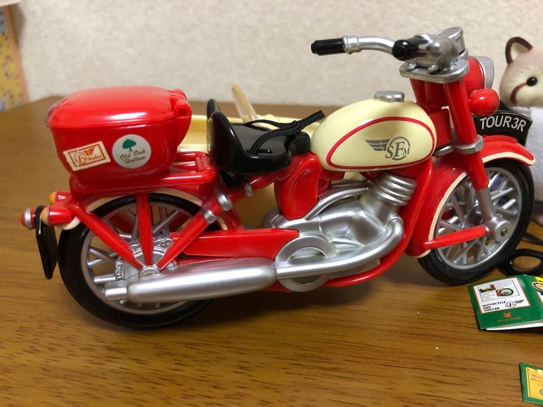 シルバニアファミリーアライグマ 海外版 モーターサイクル&サイドカー