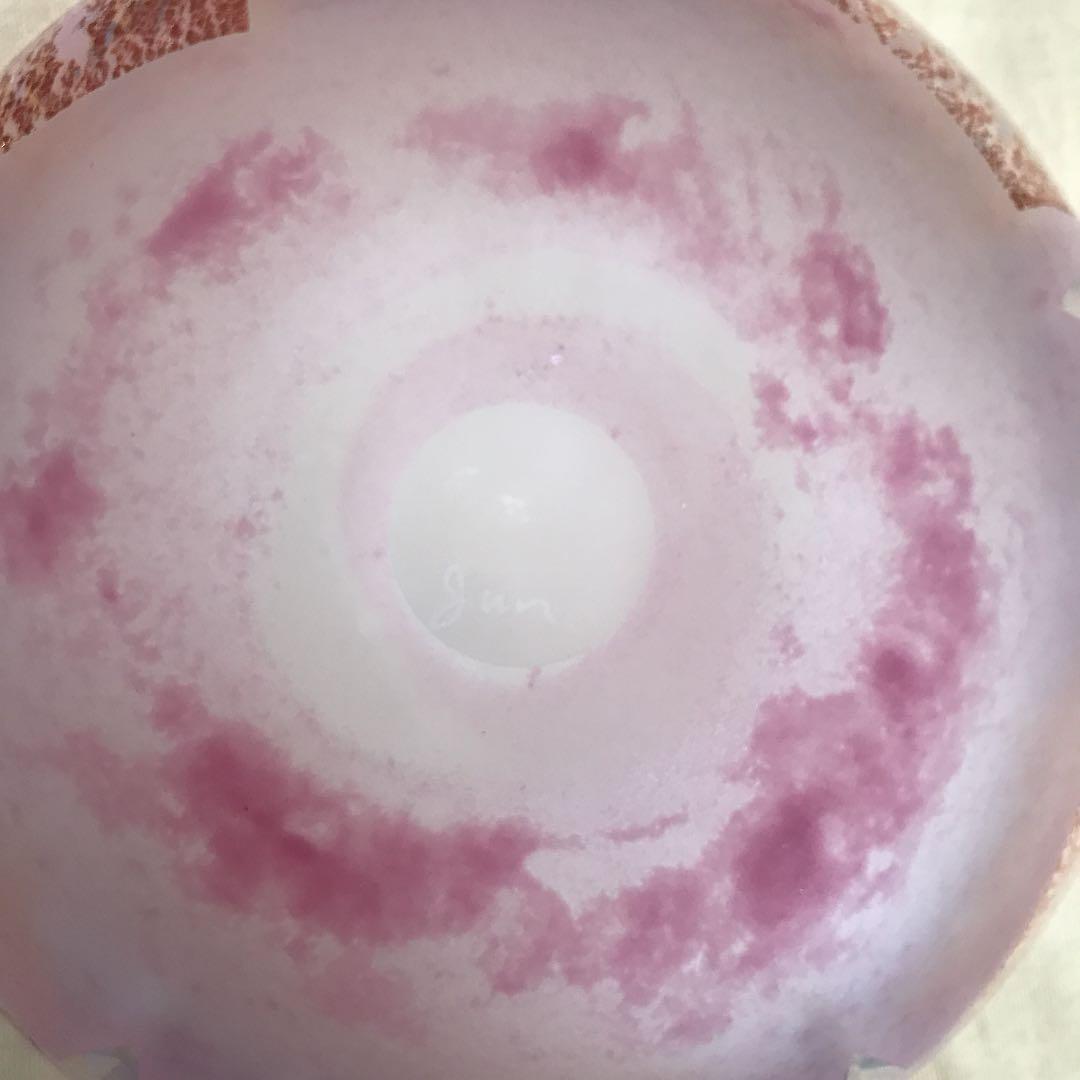 ガラス工芸家　藤田潤 金彩　カット文鉢　ガラスの器