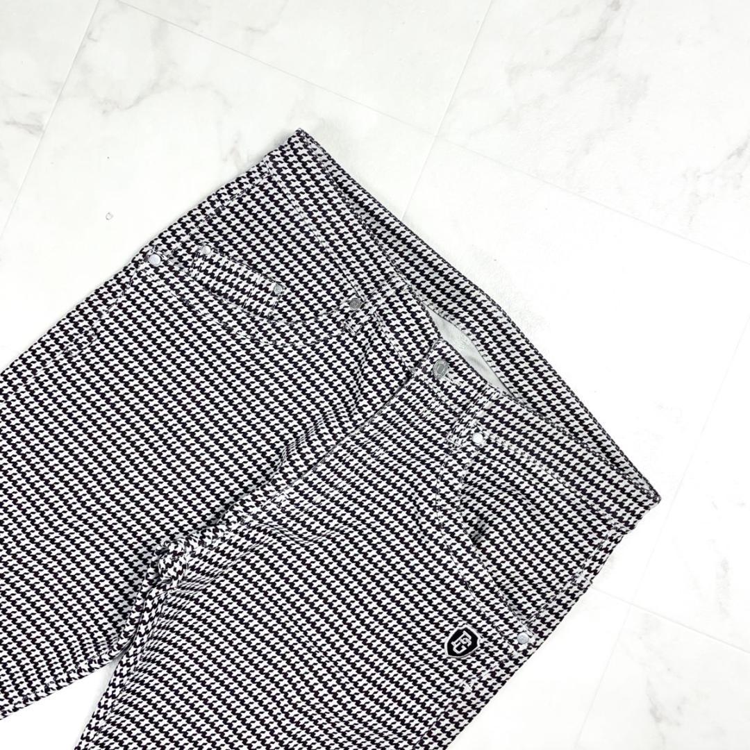 美品 パーリーゲイツ ゴルフウェア 千鳥柄パンツ 茶 サイズ5*GD1159