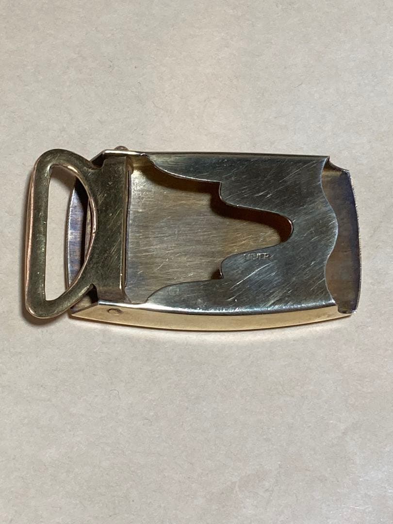 銀製バックル　虎の彫刻　SILVER刻印