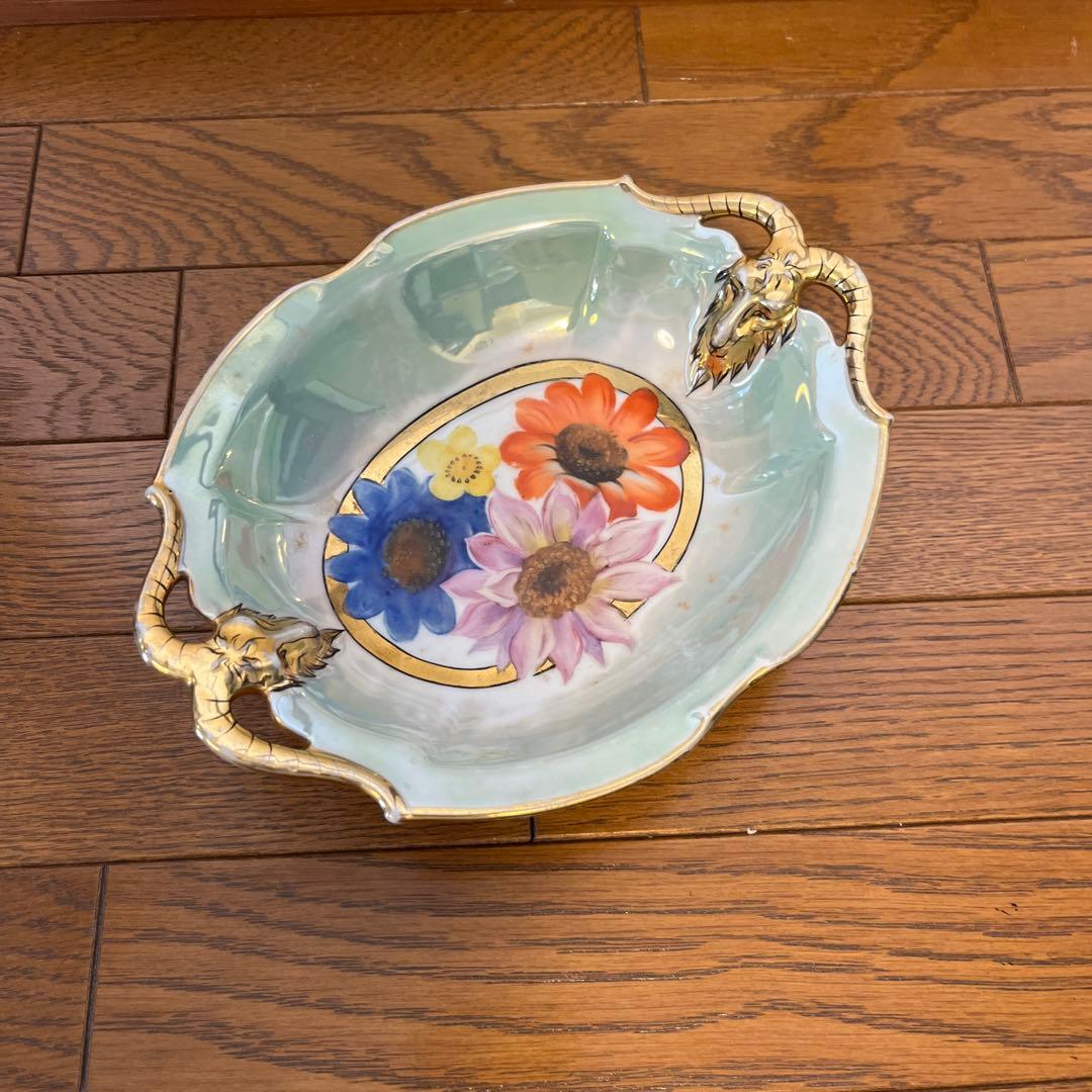 最終処超レアオールドノリタケ山羊持ち手フィギュア変形ボウルラスターM JAPAN