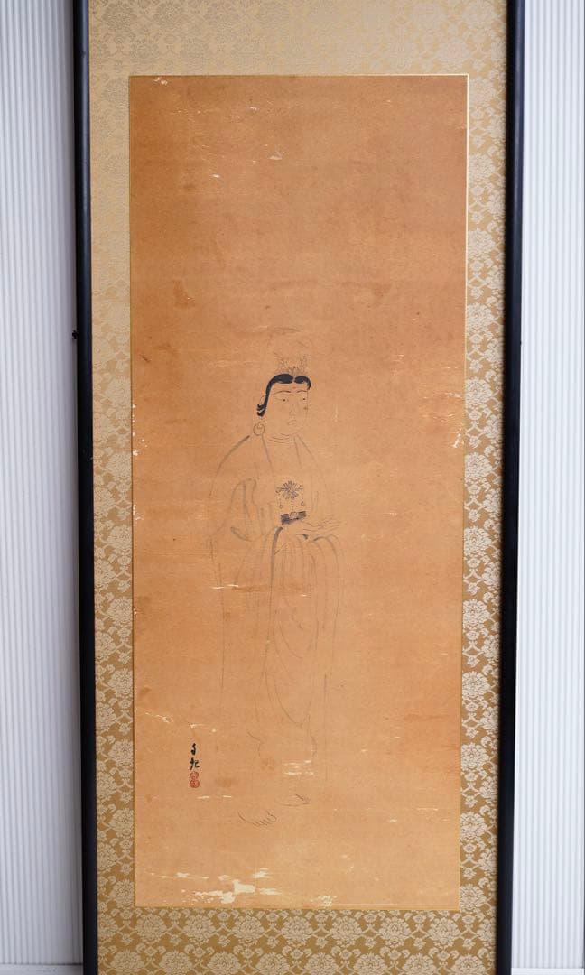 希少品★岡田茂吉 岡田自観　観音図　世界救世教教祖　 額装　真作肉筆保証　明主様