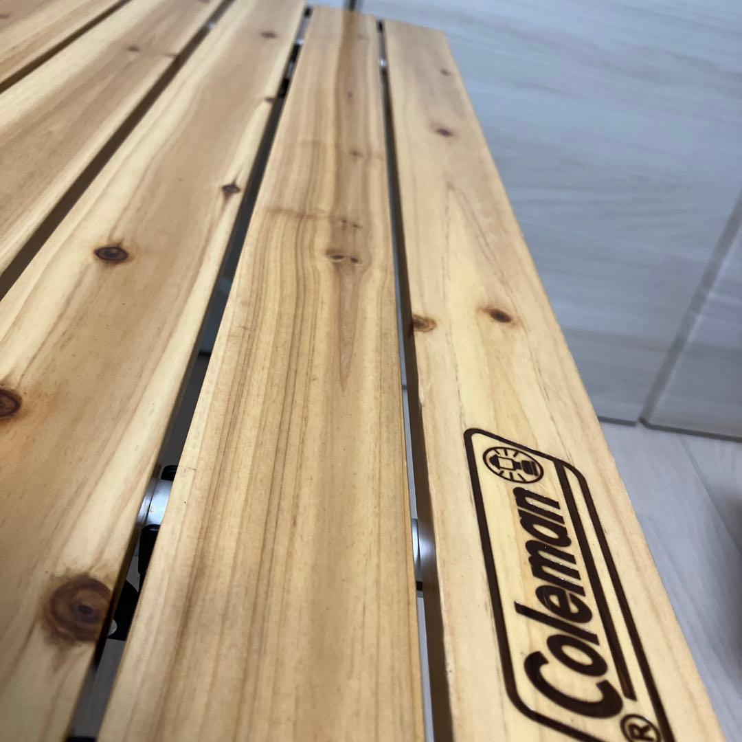 最終値下げ！Coleman☆ナチュラルウッドロールテーブル120