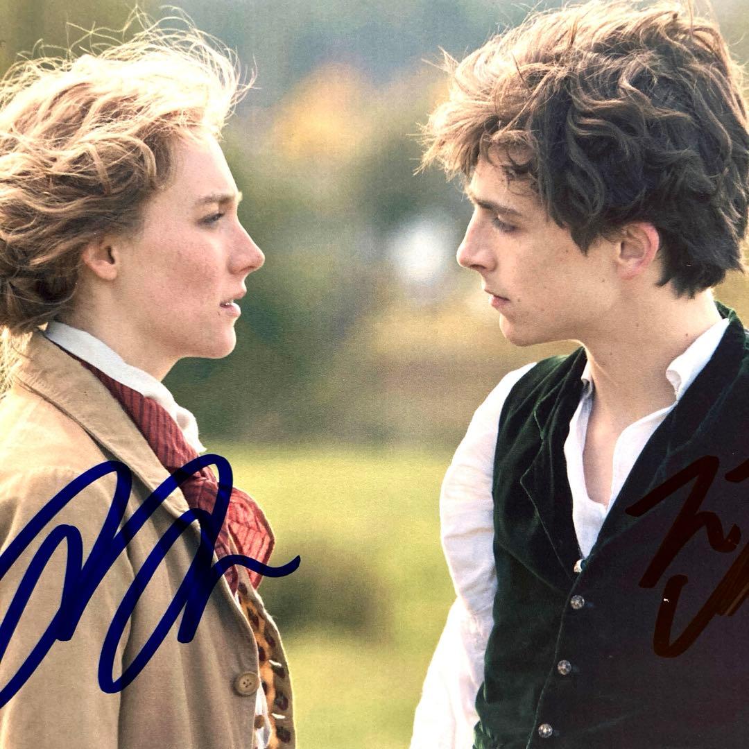 ティモシーシャラメとシァーシャローナン直筆サイン入り2Lサイズ写真…