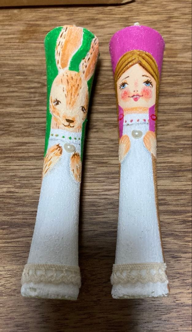 【美品】絵ろうそく　和蝋燭　アート　2本セット