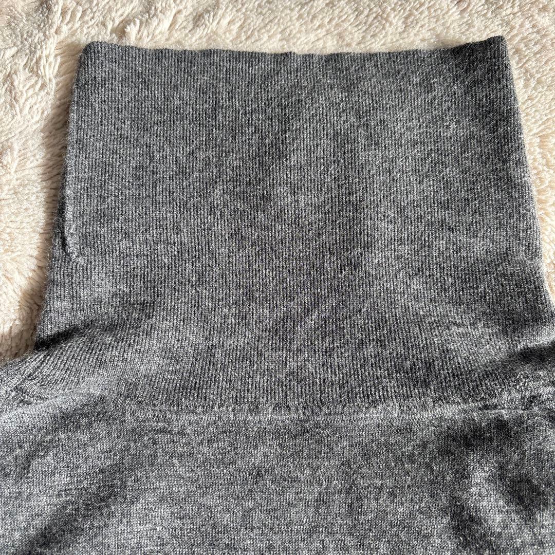g/foreジーフォア グレー カシミヤ100%タートルハイネックニットサイズ２