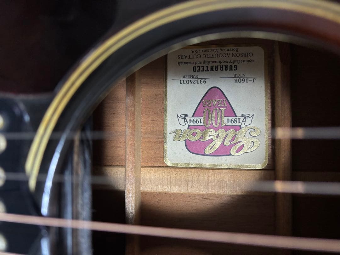 Gibson J-160E 1994年製 100周年モデル