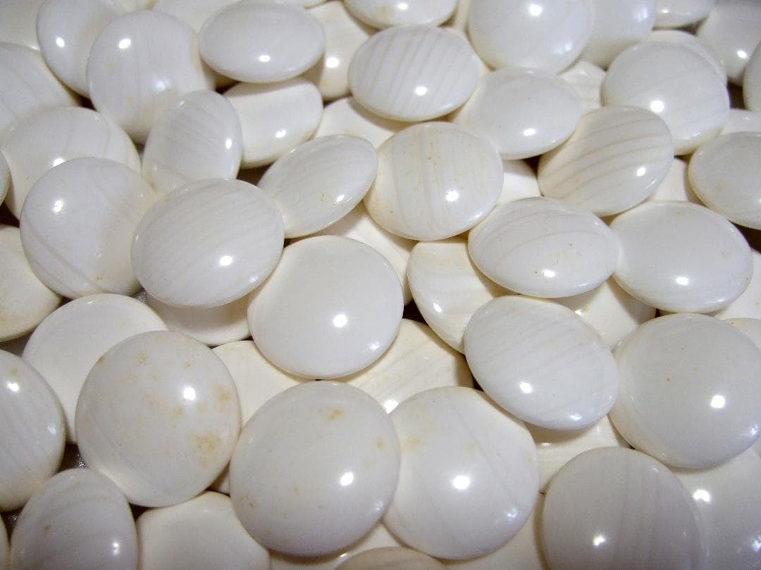 蛤碁石 那智黒石 33号碁石 白182個 黒183個 花梨特大碁筍 / 囲碁