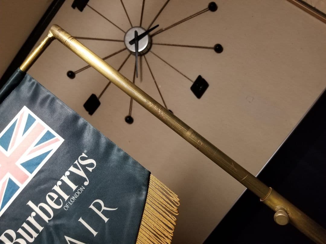 非売品　ヴィンテージ　バーバリー　什器　無垢　銅　真鍮　無垢　スタンド　フラッグ