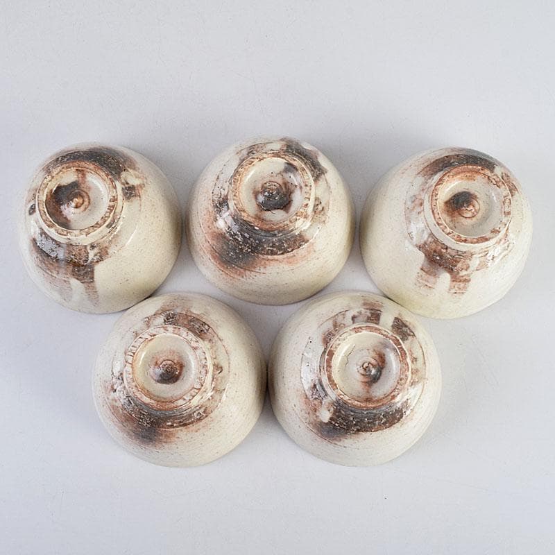 茶道具　萩焼　一立窯　浦裕作　萩茶碗　五客　共箱　V　8896