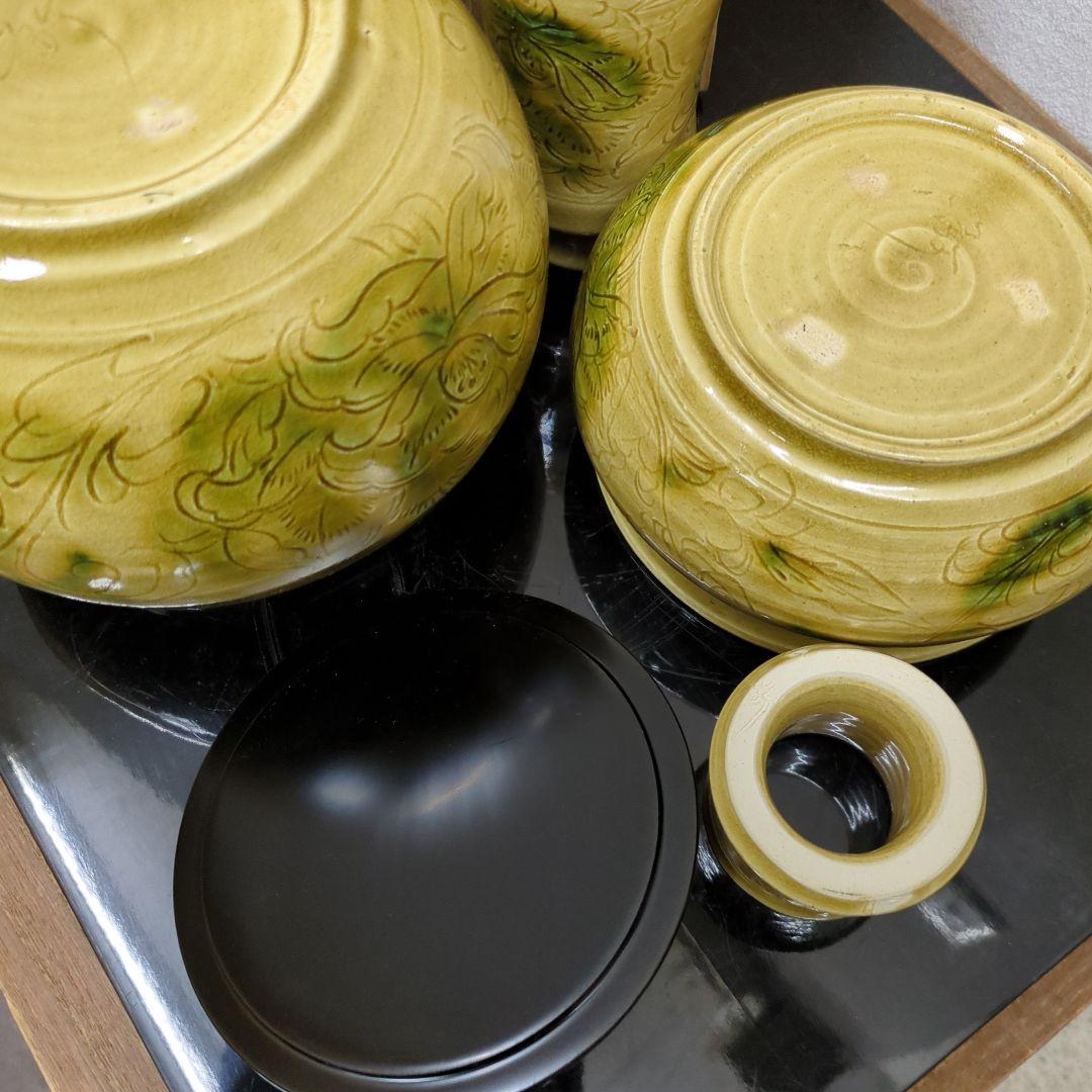 皆具　黄瀬戸　在銘　茶道具　陶器　セット　お点前　美品　木箱