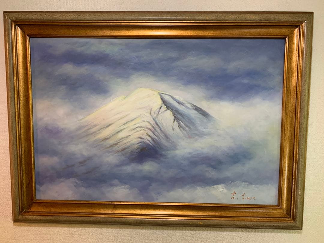 富士山M30号大判90✖️60白富士神々しく荘厳な迫力金運勝負師L.hisert