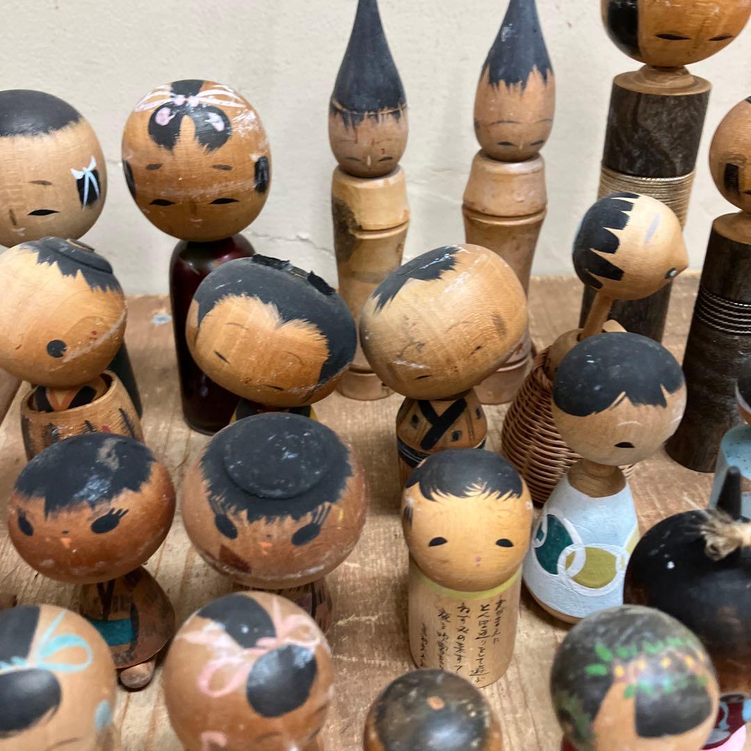 D-3 昭和レトロ 郷土玩具 こけし 小芥子 ミニチュア ミニ 52体セット