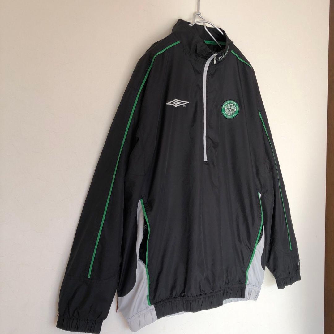 UMBRO　y2k　セルティック　ロゴ刺繍　ハーフジップ　ナイロンジャケット