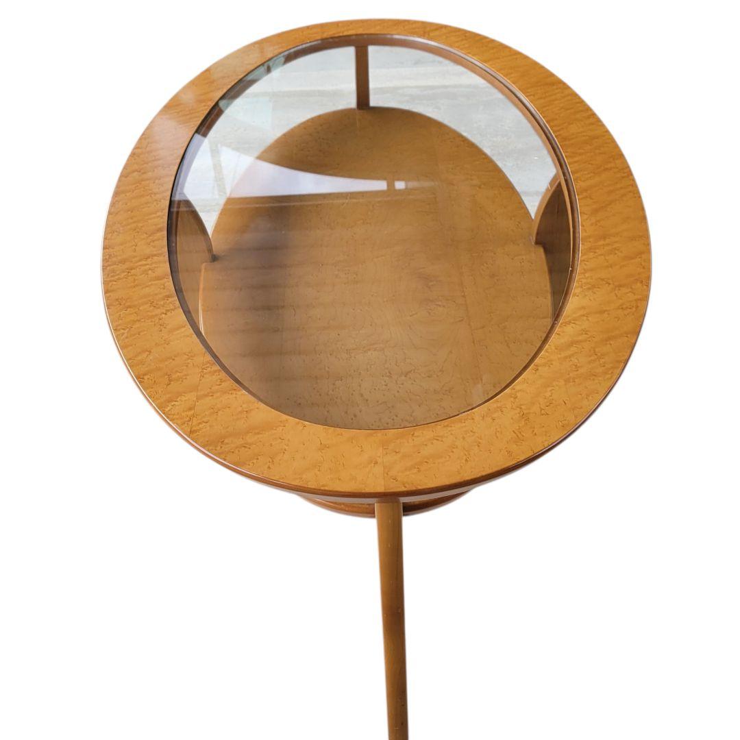 【希少】天然木 円テーブル ガラステーブル サイドテーブル 座卓テーブル