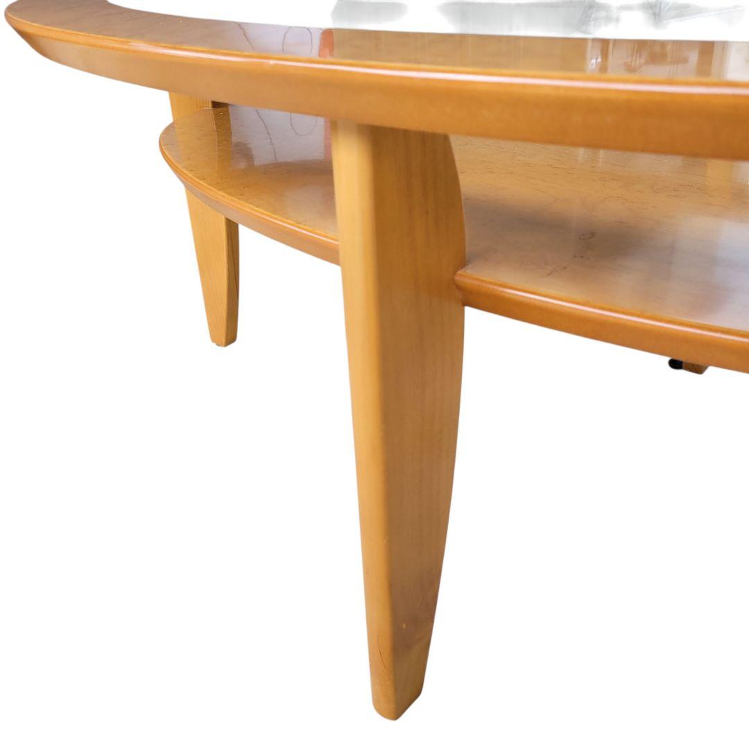 【希少】天然木 円テーブル ガラステーブル サイドテーブル 座卓テーブル