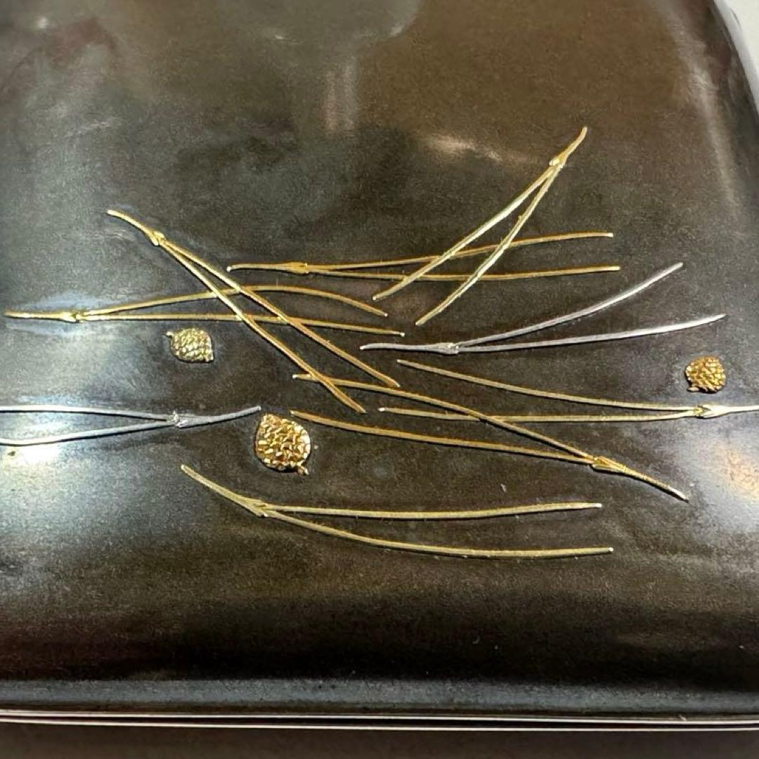 四分一、純金、松葉造嵌シガレットケース