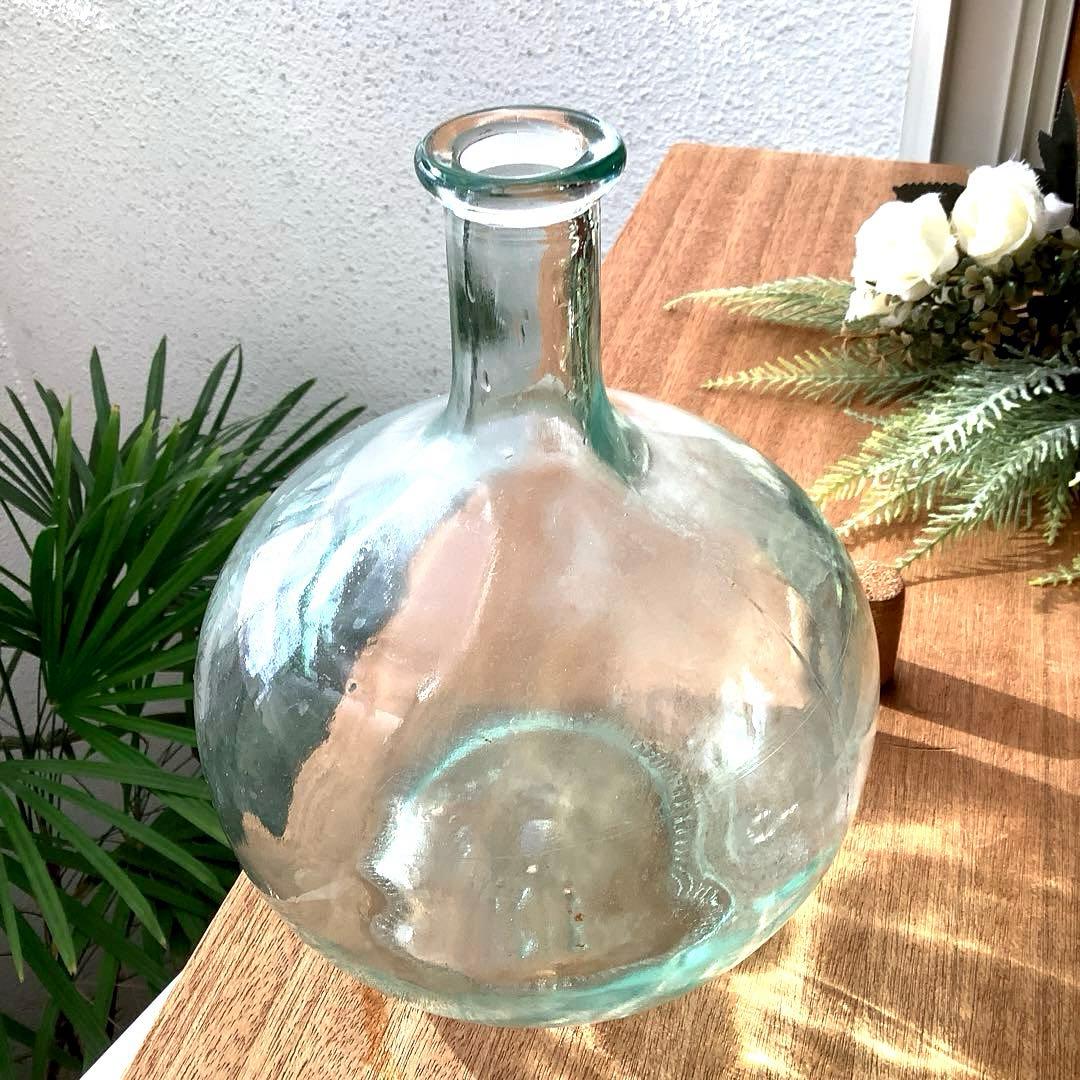 イタリアSVE 社　シードルガラス瓶(フラワーベース・オブジェ)ヴィンテージ