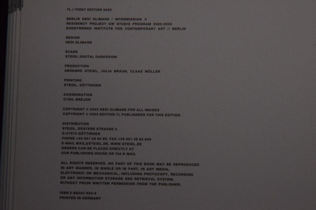 【Hedi Slimane: Berlin 7L】新品　★★大幅に値下げしました