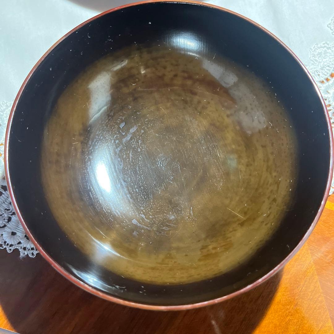 茶道 煎茶 年代物 漆器 沈金 梅に鶯 吸物椀 10客揃