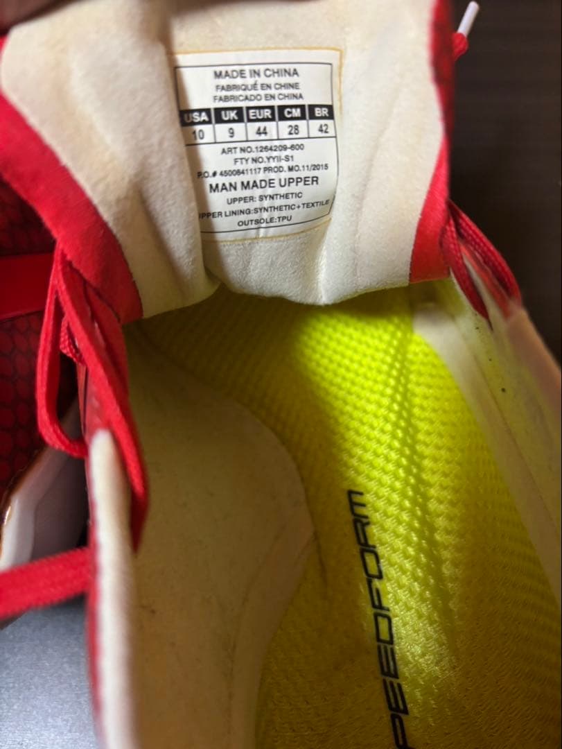 【希少】アンダーアーマー サッカースパイク Speedform 28cm赤