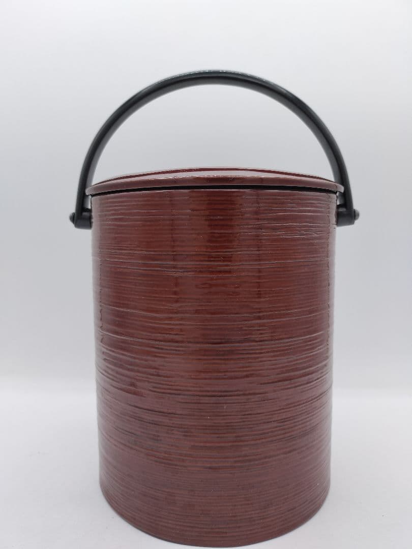 c564 手付曲水指 溜塗　芳桂堂　木箱 茶道具 古物