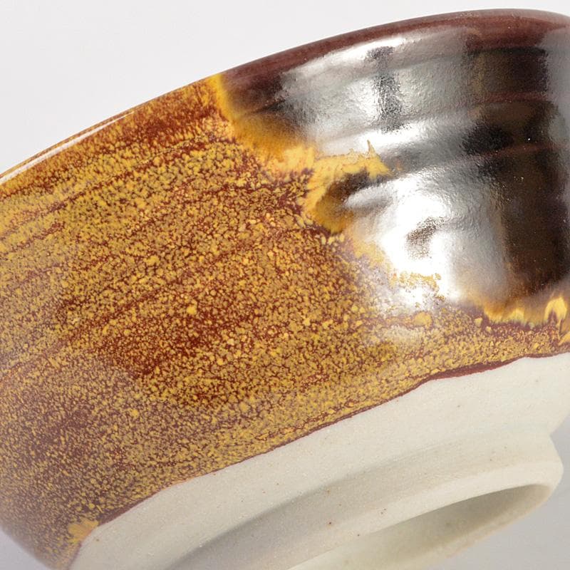 九谷焼　徳田八十吉(正彦)造　黒釉　ぐい呑　酒盃　共箱　V　6589