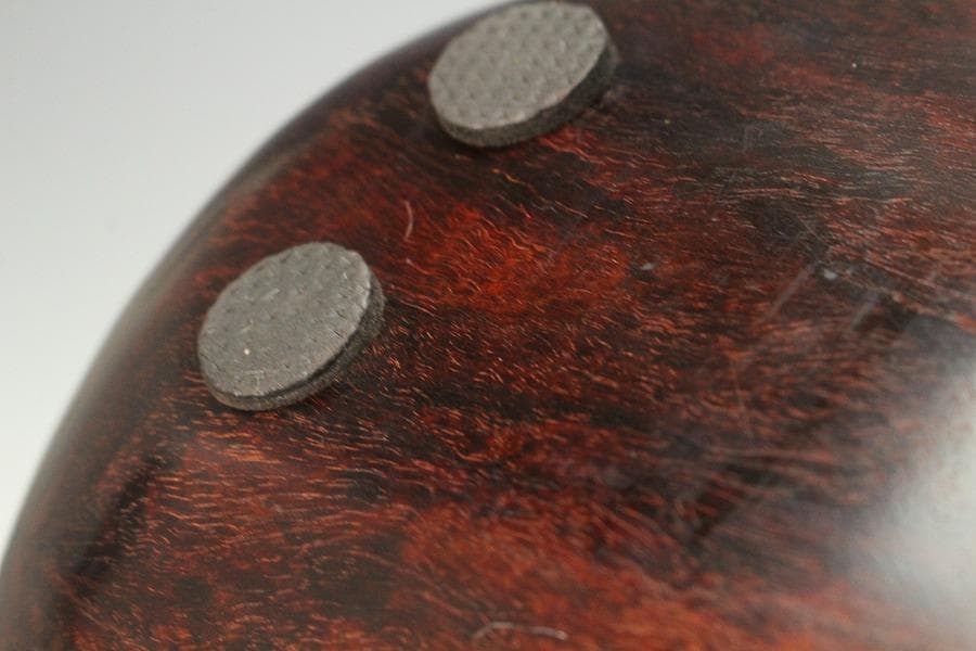 中国美術 紫檀 刻 枝果実 蝸牛 手付 器 39cm 希少(K-A237)