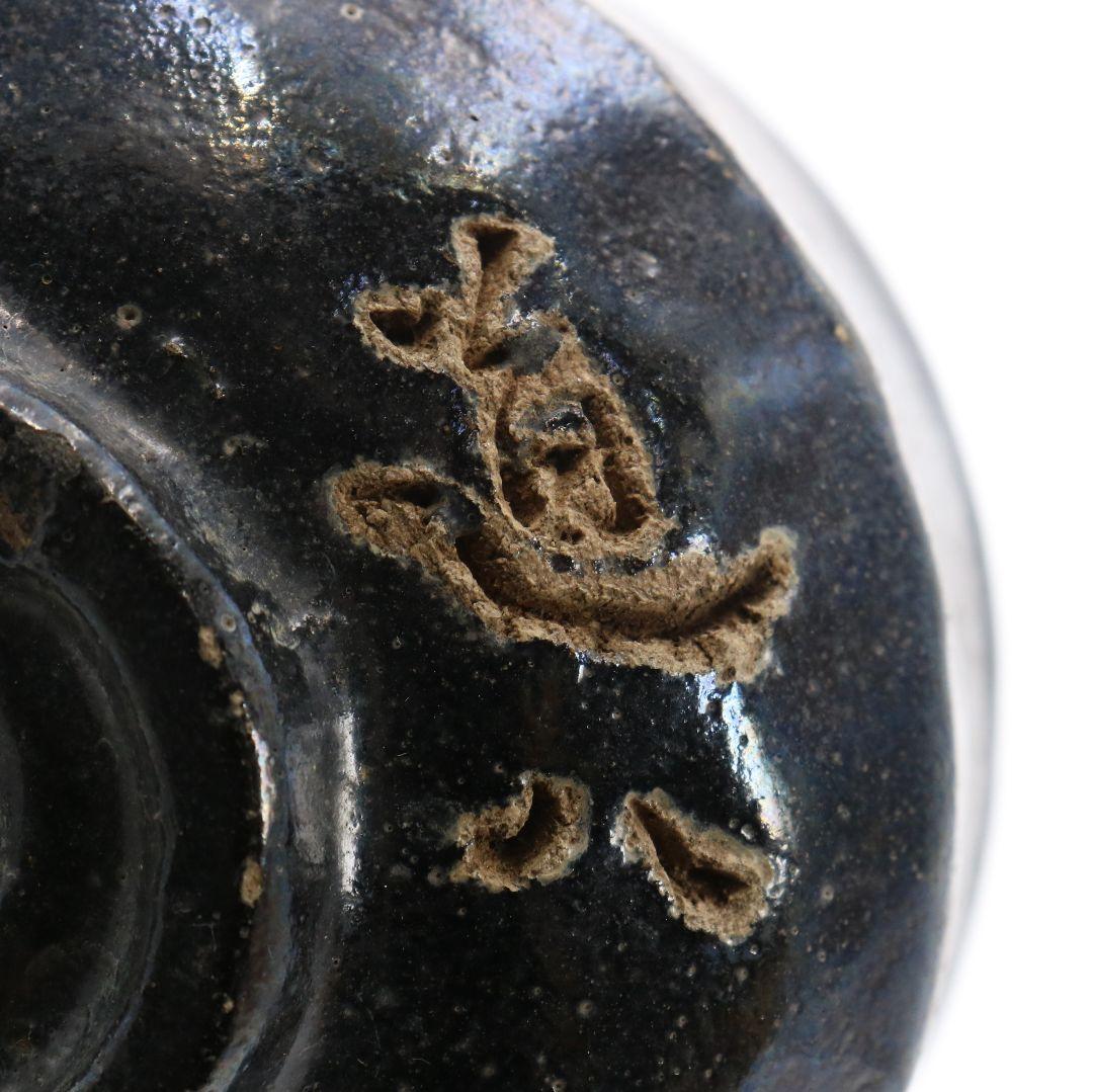 高橋道八作 茶碗 黒楽 共箱 茶道具　V206　1F14D