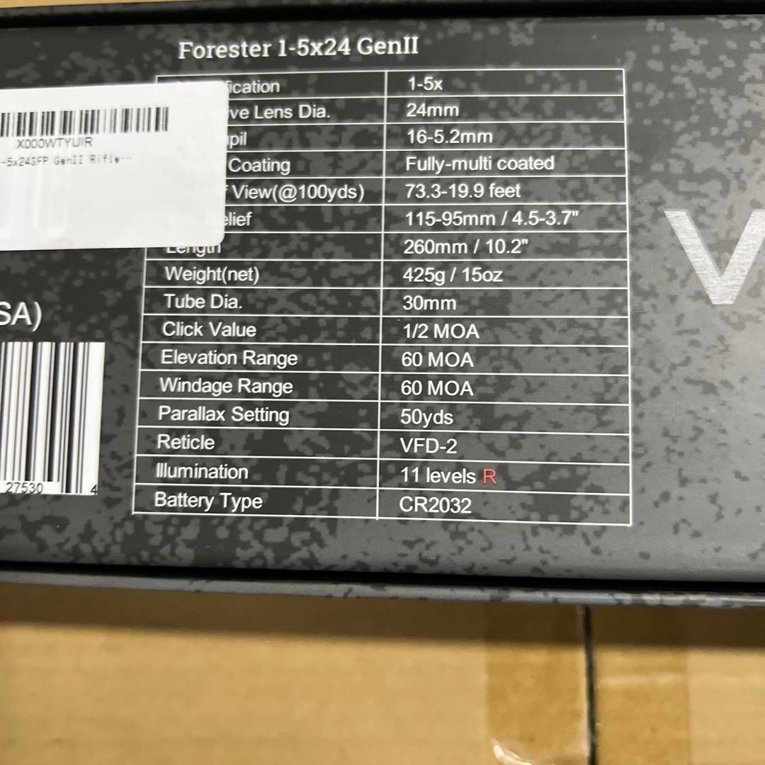 VECTOR OPTICS スコープ Forester 1-5×24 Gen