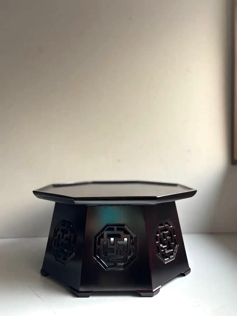 760 李朝家具 八角膳 小盤① 杏子通板 ソバン ヴィンテージ 美品 韓国