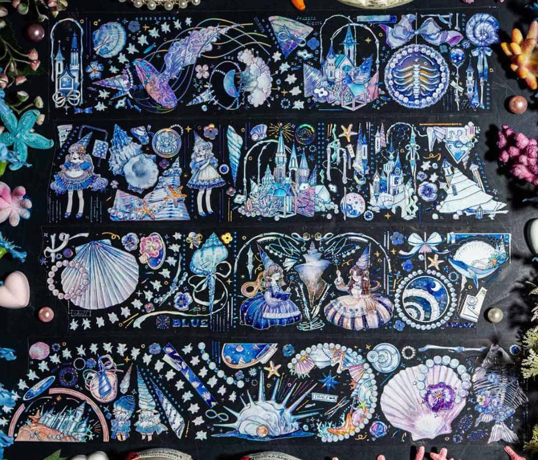 【2巻セット】ビンテージレトガール 海 貝 海外マステ DEER