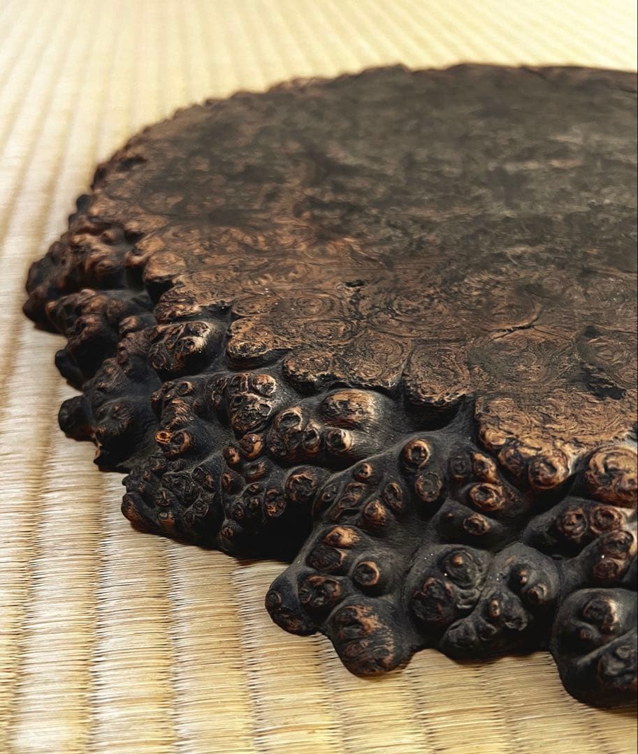 天然時代 古木 とろとろ 花梨 瘤 玉杢 花台 香台 盆栽台 平台W41㎝