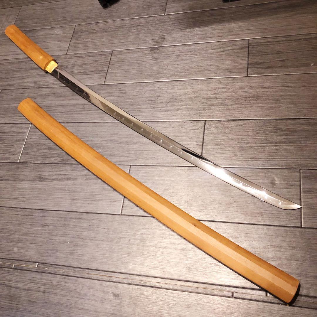 模造刀 白鞘 段平　居合刀 刃文 拵え　太刀