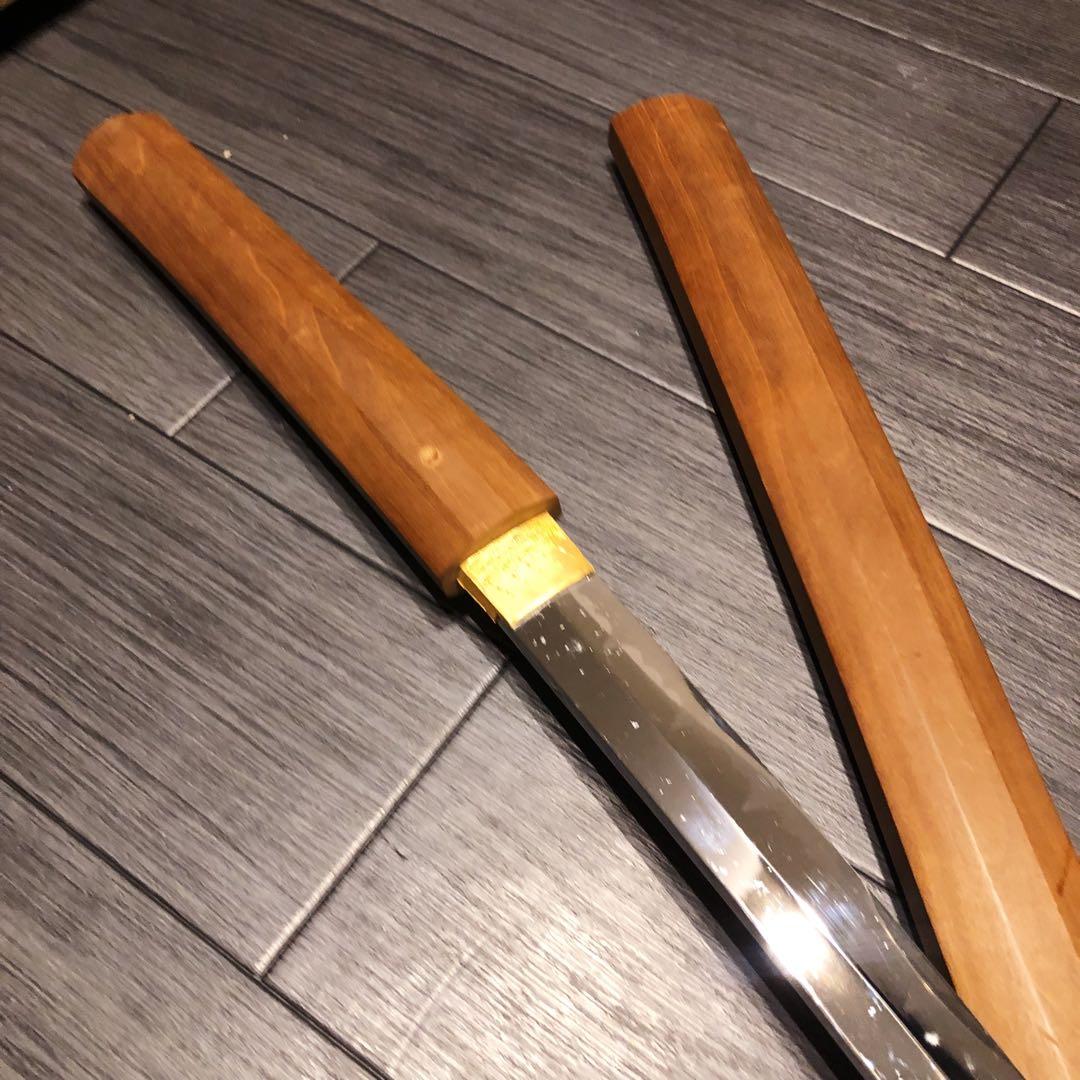 模造刀 白鞘 段平　居合刀 刃文 拵え　太刀