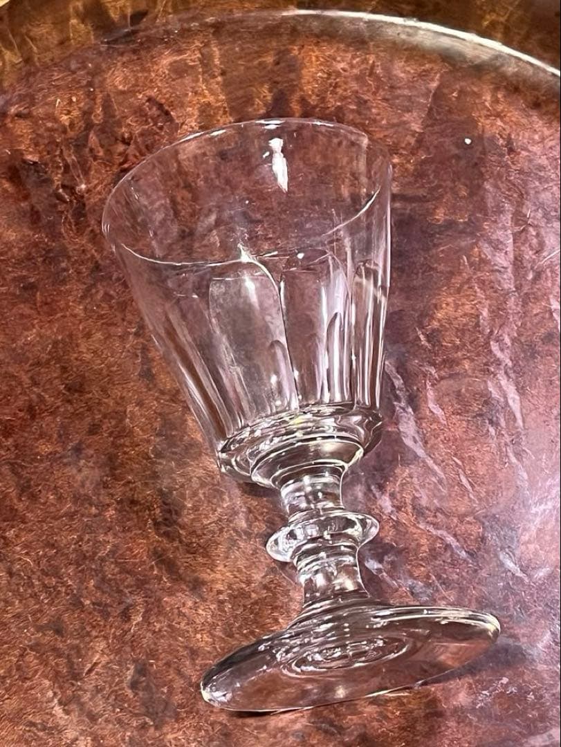 剣先グラス　剣先コップ　カットグラス　型吹き　あられコップ　和ガラス　リキュール