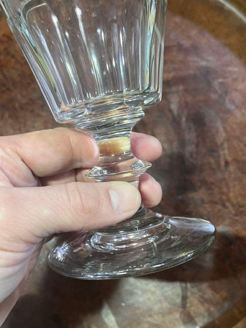 剣先グラス　剣先コップ　カットグラス　型吹き　あられコップ　和ガラス　リキュール