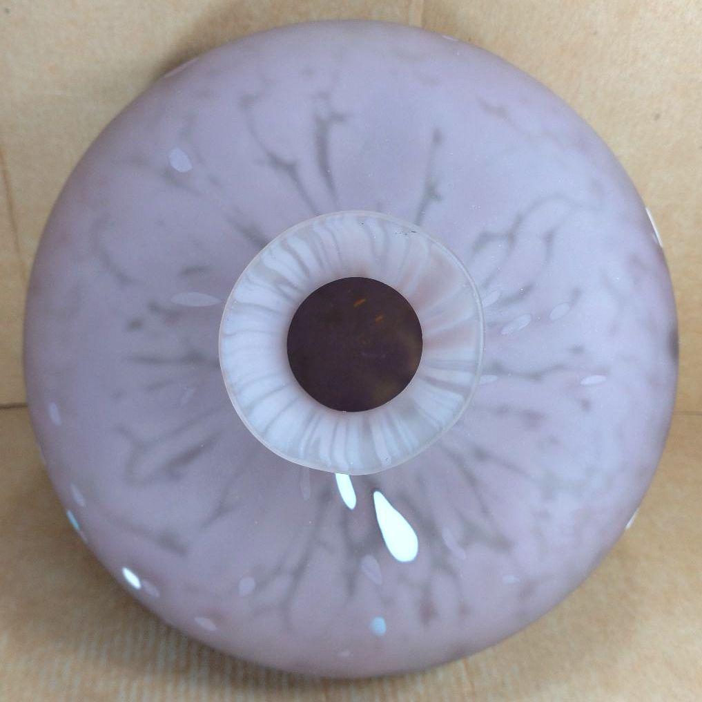 【本物保証】藤田喬平 手吹 金彩 花瓶(薄紫系) 共箱 栞 デパートカード