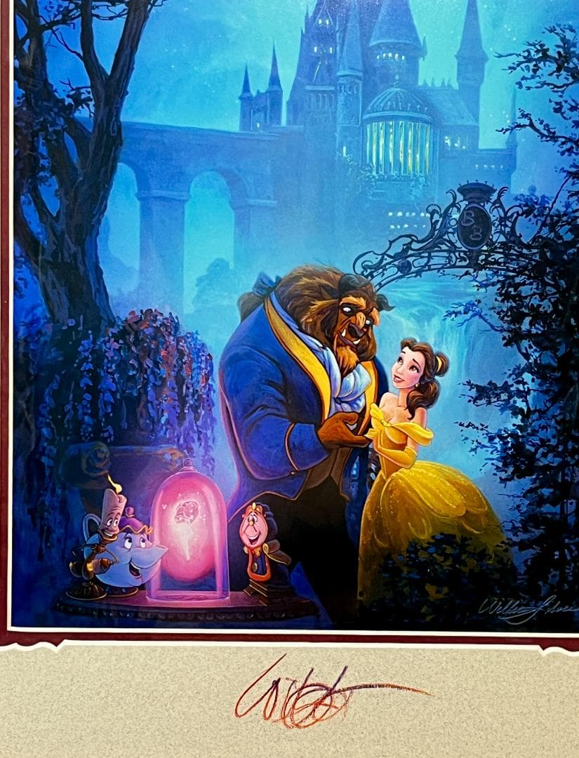 オフィシャル 美女と野獣 アート サイン入り ディズニー Disney 正規品