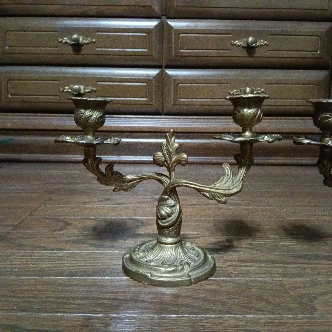 昔のキャンドルスタンド２　真鍮製　２個セット