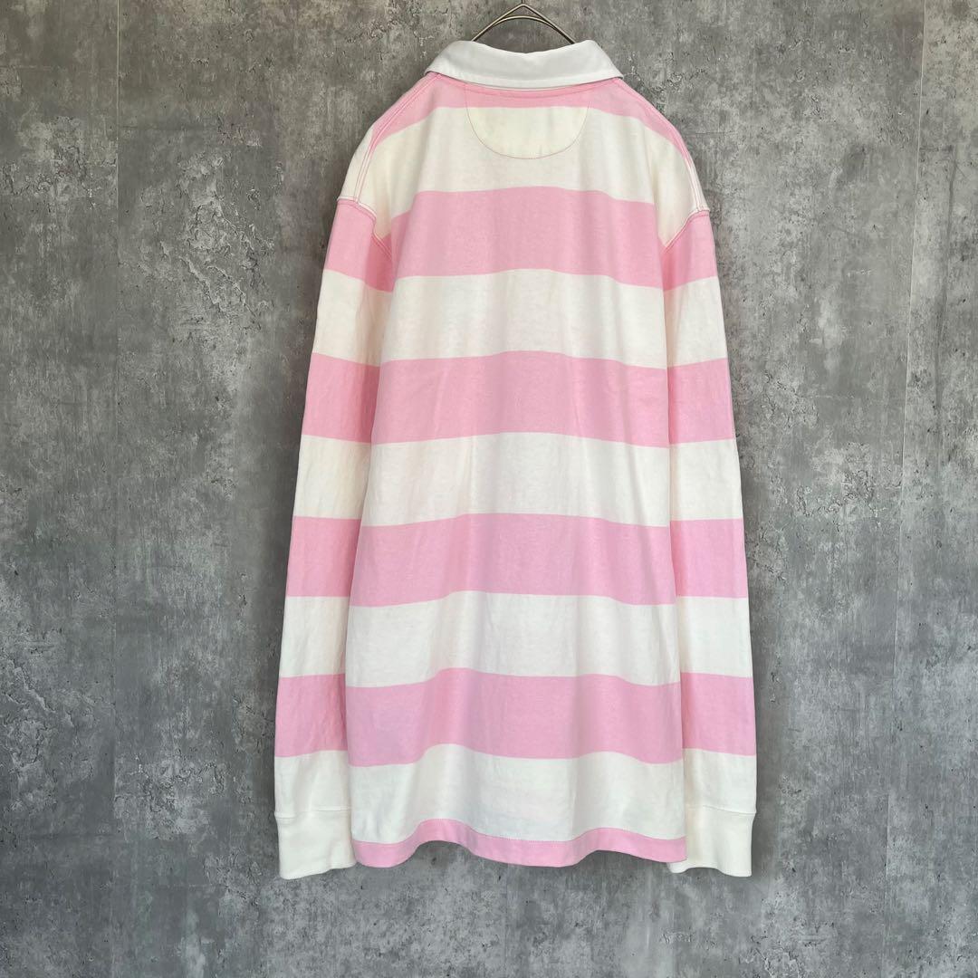 【レアカラー】ポロ ラルフローレン 長袖 ラガーシャツ ボーダー ポロベア 古着