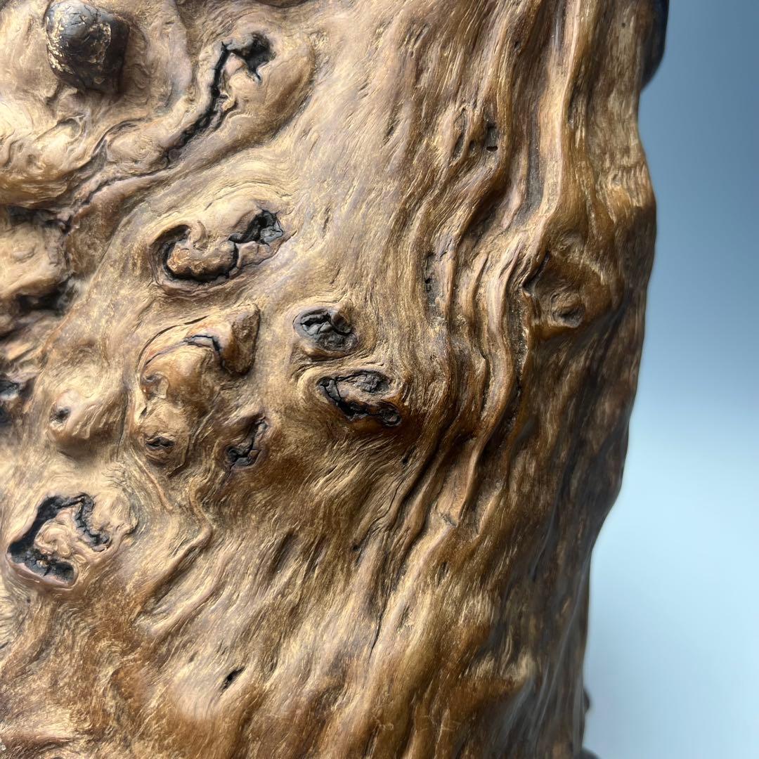 自然木の質感が魅力で優美な逸品 唐物 玉杢筆筒 文房四宝 中国美術 古玩