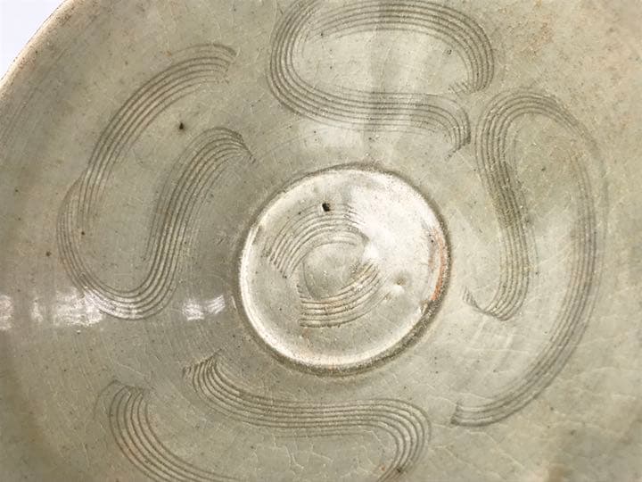 骨董　影青　青白磁　線文　茶碗　中国古美術　中国骨董　アンティーク