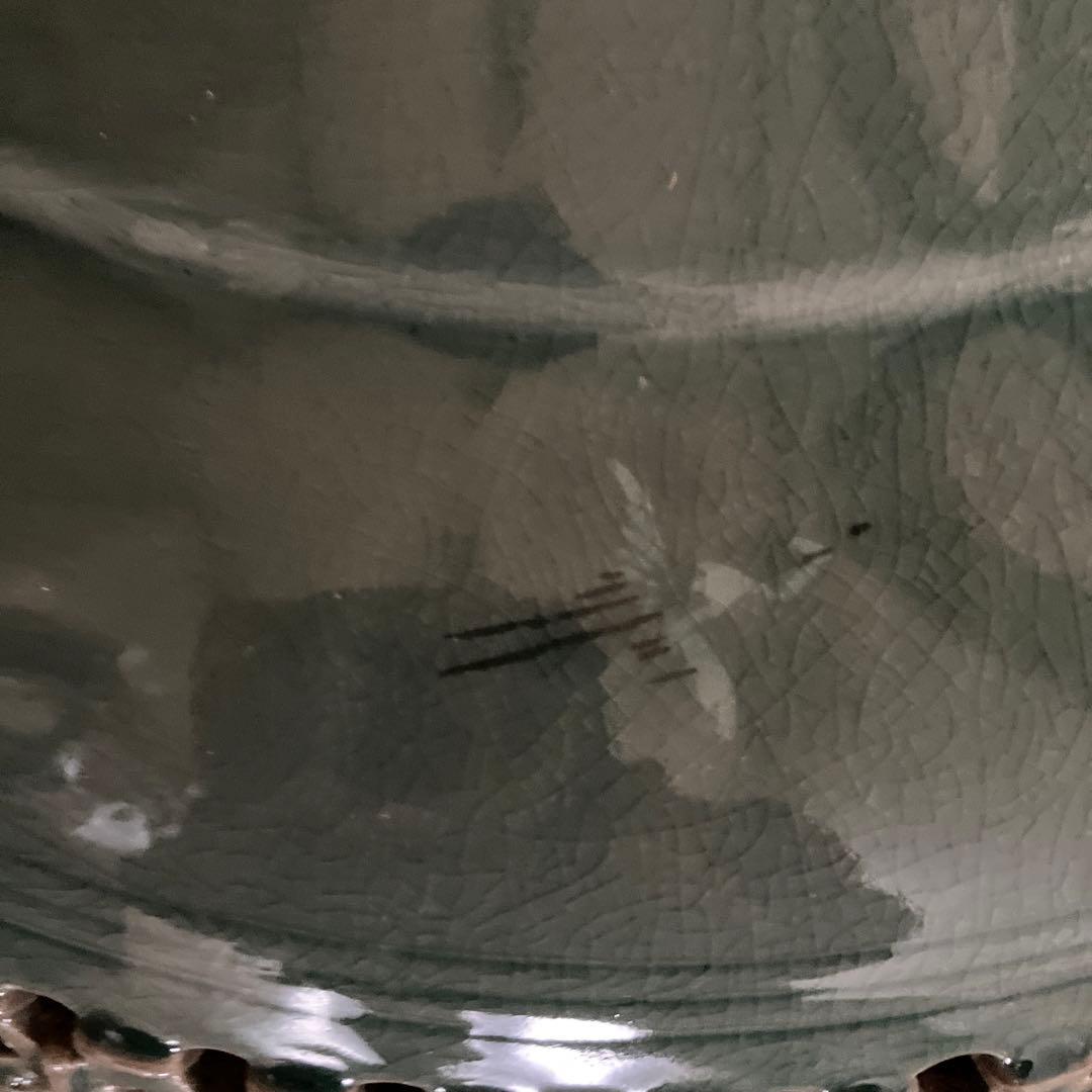 ★大特価【希少•美品】在銘青山作　高麗青磁 特大飾り壺